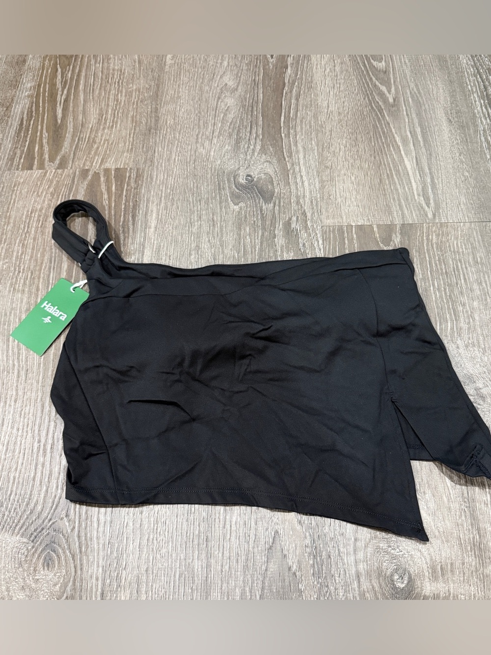 NWT Halara Black Asymmetrical Swim Top